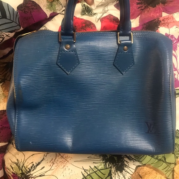Blue Louis Vuitton speedy 25 - Picture 4 of 8